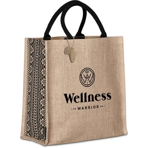Andy Cartwright Symmetry Jute Tote Branded